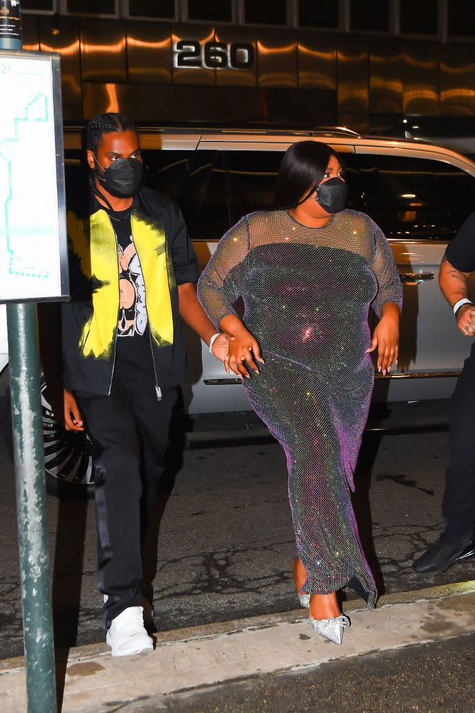 new york, new york   april 16 lizzo arrives to the snl after party in manhattan on april 16, 2022 in new york city photo by robert kamaugc images