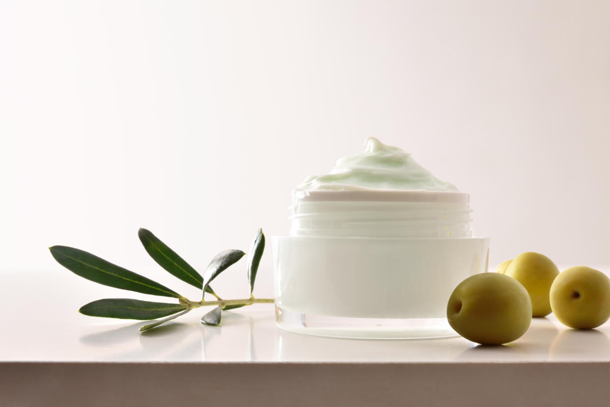 Moisturising cosmetic cream with olive extract for skin. PHOTO: Getty