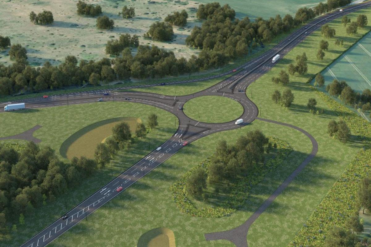 An artist's visualisation of how the West Winch Access Road could look <i>(Image: Norfolk County Council)</i>