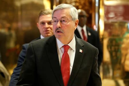 Governor of Iowa Terry Branstad exits after meeting with U.S. President-elect Donald Trump at Trump Tower in Manhattan, New York City, U.S., December 6, 2016. REUTERS/Brendan McDermid