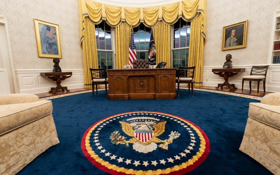 The Resolute desk in the Oval Office - Alex Brandon/AP