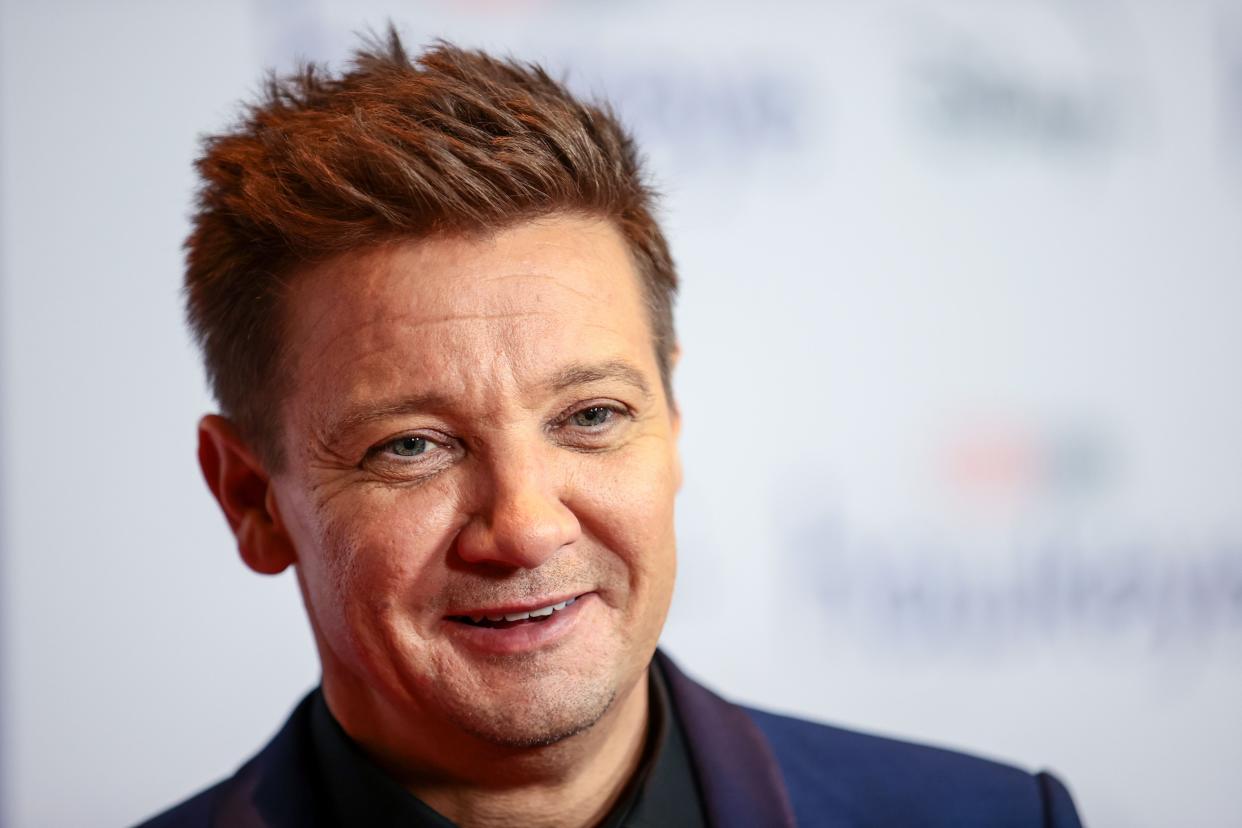 Jeremy Renner walked using an anti-gravity treadmill as part of his recovery from his snowplow accident. (Photo: Dimitrios Kambouris/Getty Images)