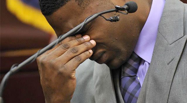 Cory Batey testifies in his own defence during the his trial in Nashville, Tennessee. Photo: AP