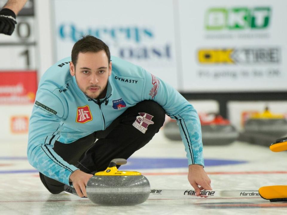 Tanner Horgan punched his ticket to the Canadian Olympic curling trials on Sunday night by defeating Glenn Howard 7-4 at the pre-trials tournament in Liverpool, N.S. (Michael Burns/Curling Canada/The Canadian Press - image credit)