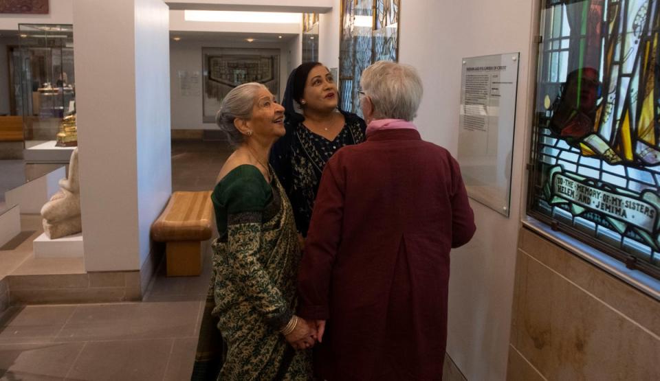 Friends of different faith groups at the reopening of St Mungo Museum (handout/PA)