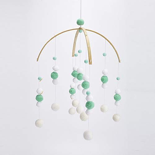 2) WDDH Baby Crib Mobile,Sleeper Mobile Felt Ball Wooden Beads Wind Chime Hanging Ornament Baby Rattle Mobile for Your Boy or Girl Babies Bed Room