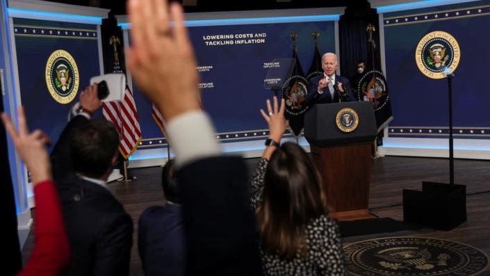 Joe Biden is being asked questions about inflation