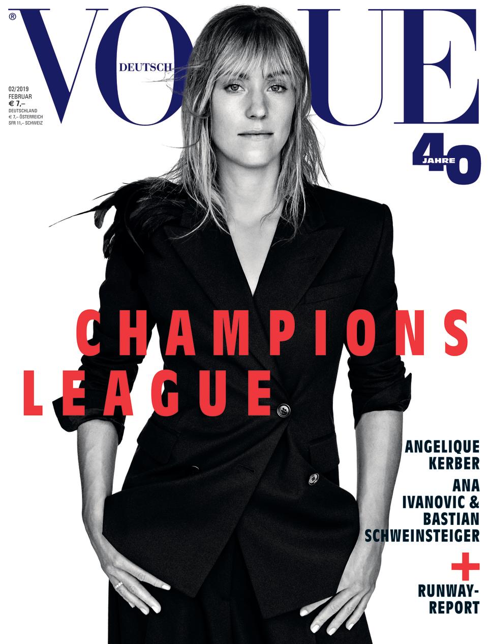 Angelique Kerber ziert das zweite Cover der Februar-Ausgabe. (Bild: Giampaolo Sgura/VOGUE Deutschland)