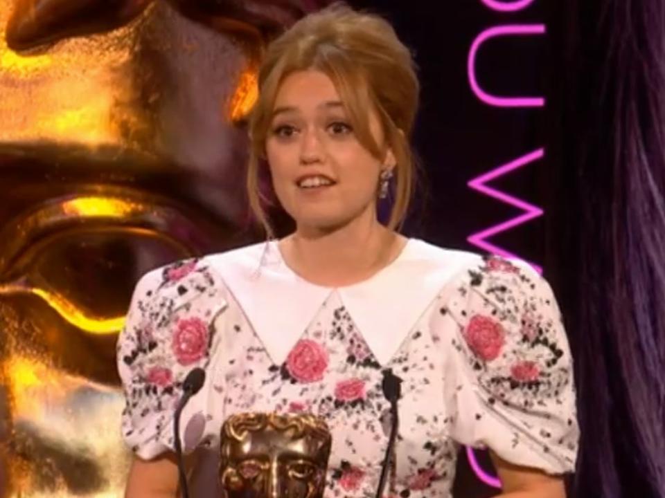 Aimee Lou Wood, star of Sex Education, wins the Bafta TV award for Female Performance in a Comedy (BBC)