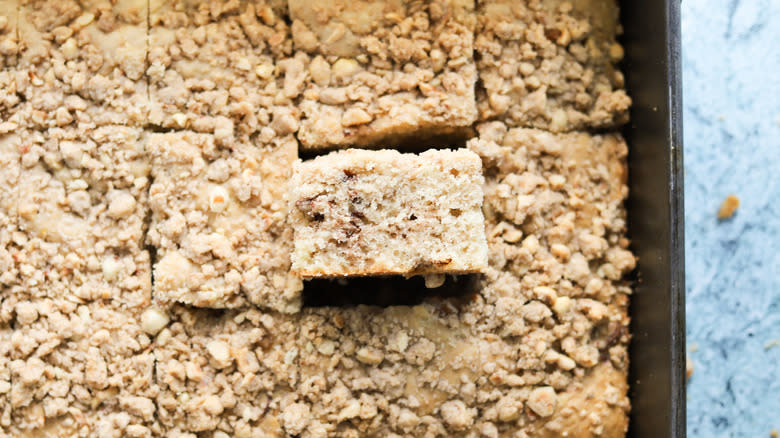 Slices of hazelnut coffee cake