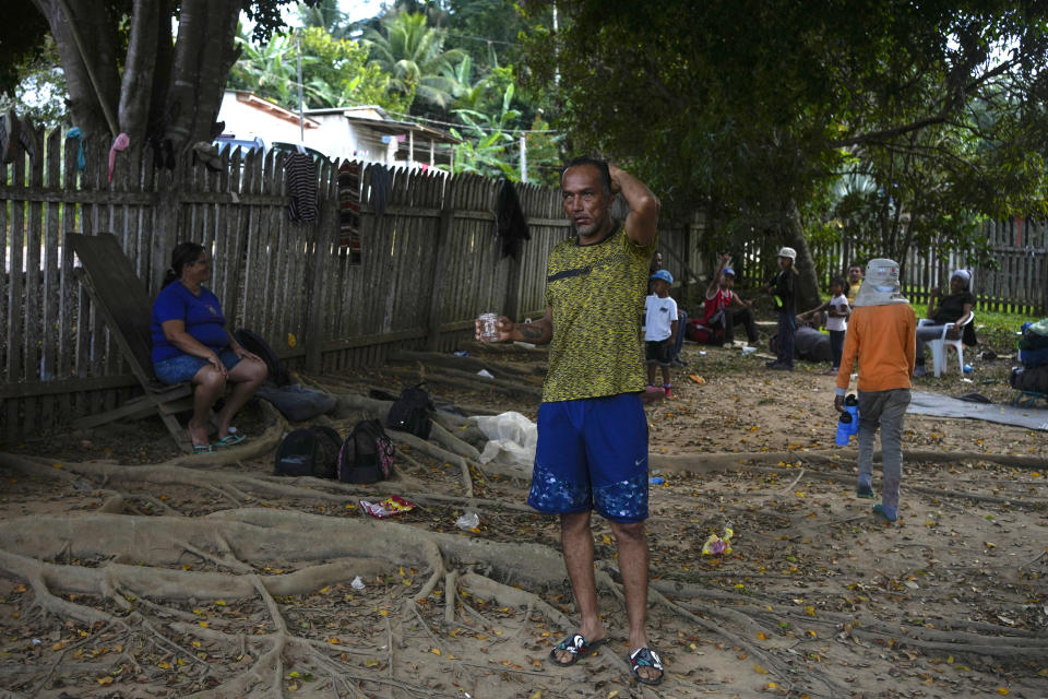 Venezuelan migrant Samuel Rodriguez stands on the grounds of the shelter in Assis, Brazil, Thursday, June 20, 2024. Migrants, police, officials and analysts say President Joe Biden’s halt on asylum have caused a wait-and-see attitude among migrants staying in Brazil, placing their plans of reaching the U.S. on hold. (AP Photo/Martin Mejia)