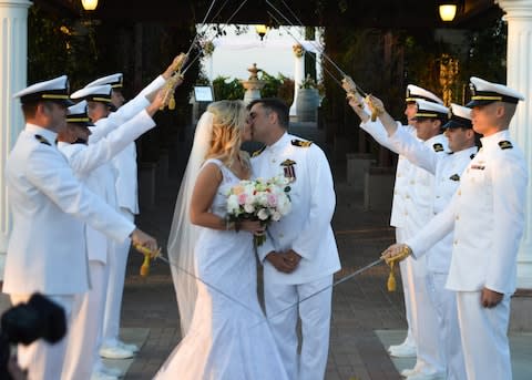 Commander Simon Rawlins and his wife Marianne 