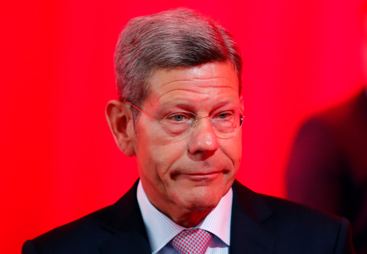 Bernhard Mattes, President of the German Association of the Automotive Industry (VDA), is seen at the 88th International Motor Show at Palexpo in Geneva, Switzerland, March 6, 2018.  REUTERS/Denis Balibouse