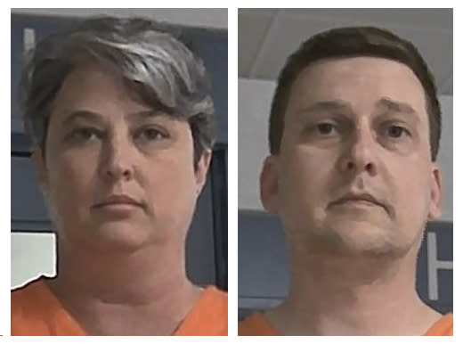 FILE - These booking photos released Oct. 9, 2021, by the West Virginia Regional Jail and Correctional Facility Authority show Jonathan Toebbe and his wife, Diana Toebbe. (West Virginia Regional Jail and Correctional Facility Authority via AP, File)