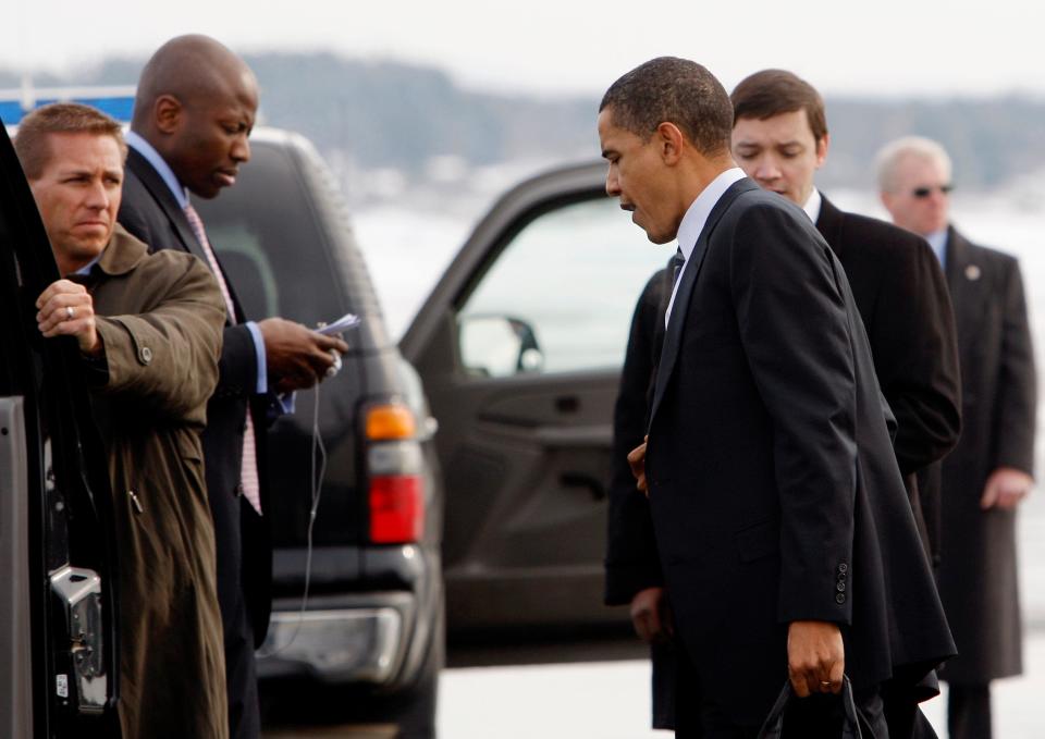 Barack Obama leaves Bangor, Maine - Credit: Credit: REUTERS / Alamy Stock Photo/REUTERS / Alamy Stock Photo