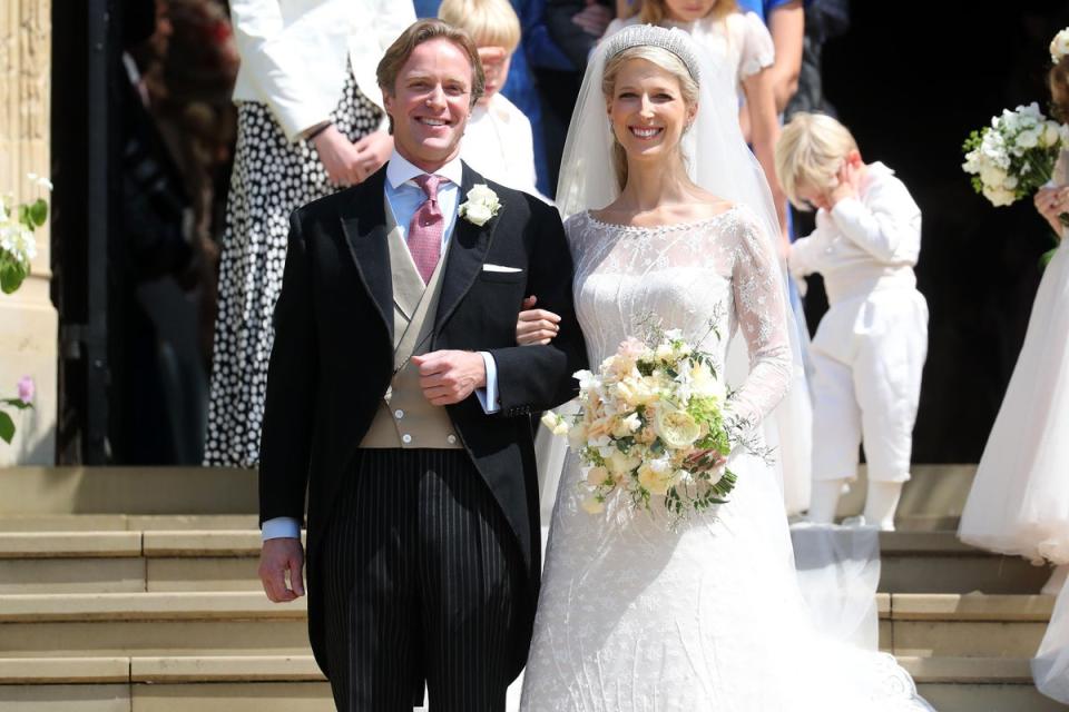 Lady Gabriella Windsor and Thomas Kingston on their wedding day in 2019 (POOL/AFP via Getty Images)