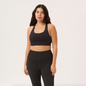 Longline Racer Back Sports Bra - White – Aura Collective