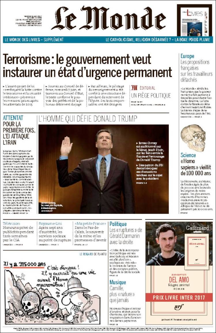 <p>“Le Monde,” published in Paris, France. (Le Monde) </p>