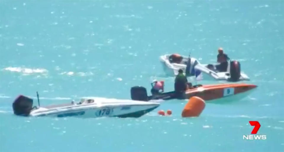 Witnesses said one boat was sent “flying into the air” during the crash. Source: 7 News