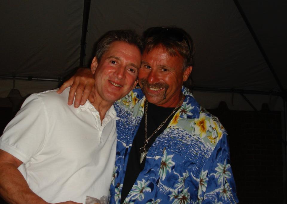 Paul Roberts (right) with Ron Drazin before the accident
