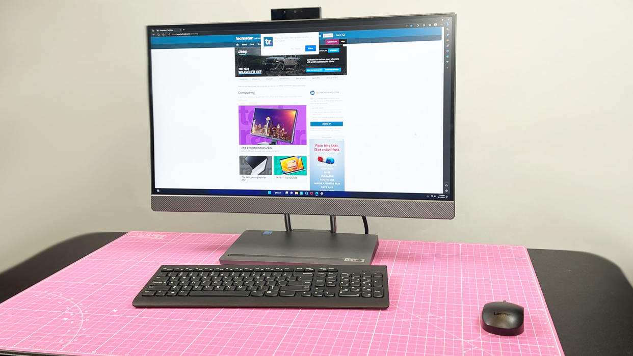  A Lenovo IdeaCentre AIO 5i 27 on a desk 