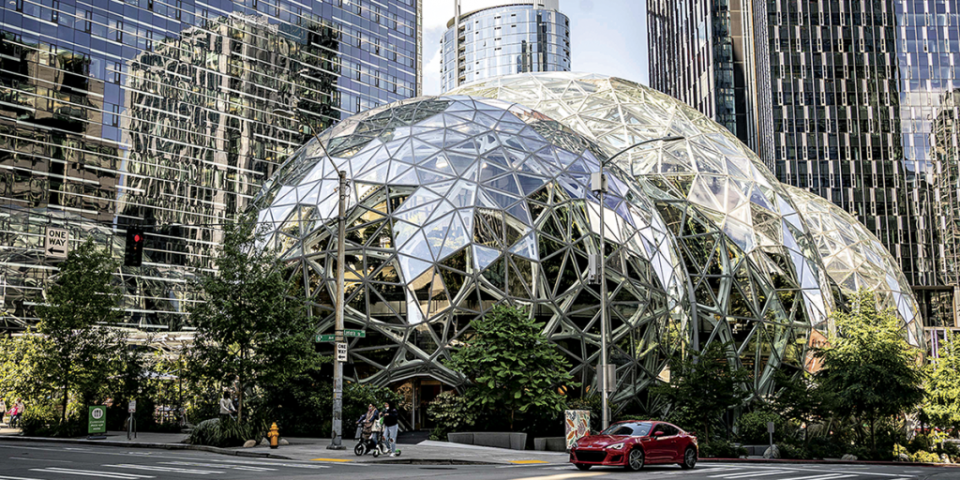 <span>Oficinas centrales de Amazon en Seattle. (Foto: David Ryder/Getty)</span>