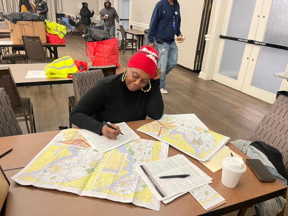 Traci Powell, intake specialist at Housing Alliance Delaware, maps the routes for volunteers to take at Delaware's annual Point In Time count.