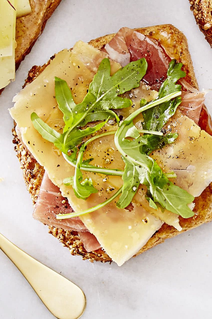 <p>Brunch just got a whole lot tastier with this toast topped with sweet fig jam, salty Serrano ham and fresh arugula.</p><p><a href="https://www.goodhousekeeping.com/food-recipes/easy/a36680/fig-ham-tapas-toast/" rel="nofollow noopener" target="_blank" data-ylk="slk:Get the recipe for Fig & Ham Tapas Toast »;elm:context_link;itc:0;sec:content-canvas" class="link "><em>Get the recipe for Fig & Ham Tapas Toast »</em></a><br></p><p> <strong>RELATED: </strong><a href="https://www.goodhousekeeping.com/food-recipes/g4201/best-brunch-recipes/" rel="nofollow noopener" target="_blank" data-ylk="slk:55 Sweet and Savory Brunch Recipes to Make This Weekend;elm:context_link;itc:0;sec:content-canvas" class="link ">55 Sweet and Savory Brunch Recipes to Make This Weekend</a></p>