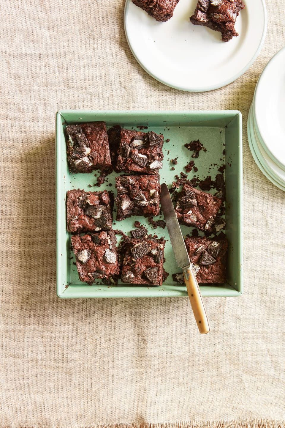 <p>Stuffed with chocolate chips and Oreos, these fudgy brownies can't be beat.</p><p><em><a href="https://www.goodhousekeeping.com/food-recipes/a34463444/oreo-brownies-recipe/" rel="nofollow noopener" target="_blank" data-ylk="slk:Get the recipe for Oreo Brownies »;elm:context_link;itc:0;sec:content-canvas" class="link ">Get the recipe for Oreo Brownies »</a></em></p>