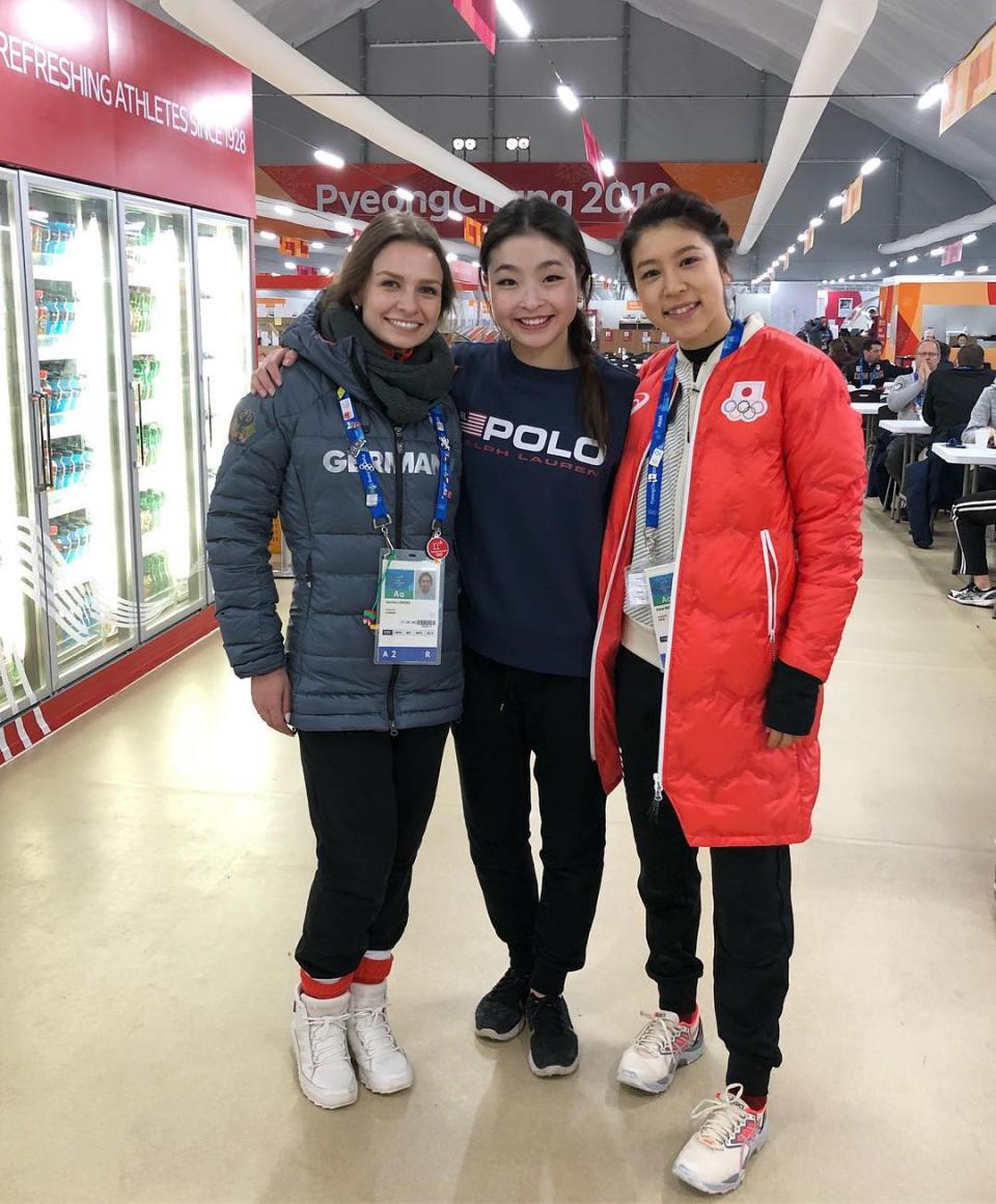<p>maiashibutani: The ladies of the Canton crew. We have all been training and working so hard! Very happy we can share this experience. @kavitalorenz @k.a.n.a.m.u.r.a #WinterOlympics (Photo via Instagram/maiashibutani) </p>