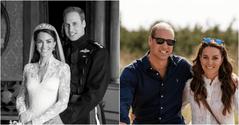 威廉王子與凱特王妃結婚週年紀念日時，幾乎都會分享合照。（翻攝自princeandprincessofwales IG）