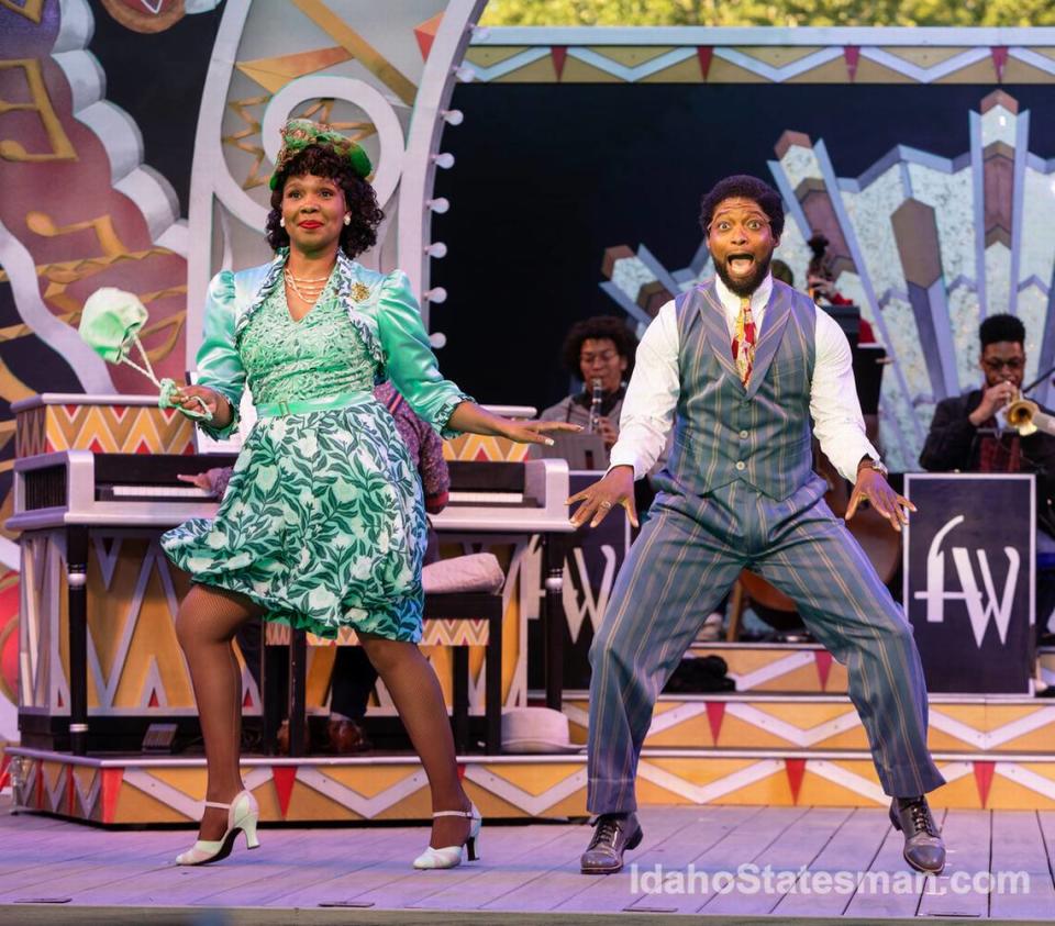 LaTrisa Harper performs as Charlaine and Tyrick Wiltez Jones plays Andre during rehearsal for Idaho Shakespeare Festival’s production of “Ain’t Misbehavin’.”