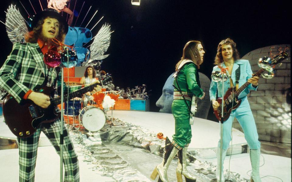 Slade celebrating Christmas in the Netherlands, 1973