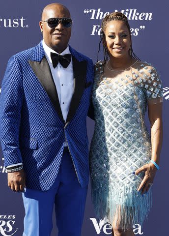 <p>Frazer Harrison/Getty Images</p> Rodney and Holly Robinson Peete attend the Los Angeles Dodgers Foundation's 2023 Blue Diamond Gala at Dodger Stadium on June 22, 2023