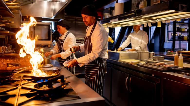 Chef cooking in a restaurant