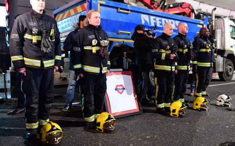 Firemen also paid their respects - Credit: PAUL GROVER/Telegraph