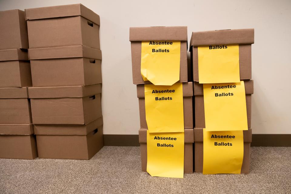 In this file photo from 2020, ballots are collected in boxes. The York County Office of Elections and Voter Registration inadvertently sent incorrect absentee ballots to 166 voters in Jackson Township. It has since sent corrected ballots. The error was blamed on a printer's error.