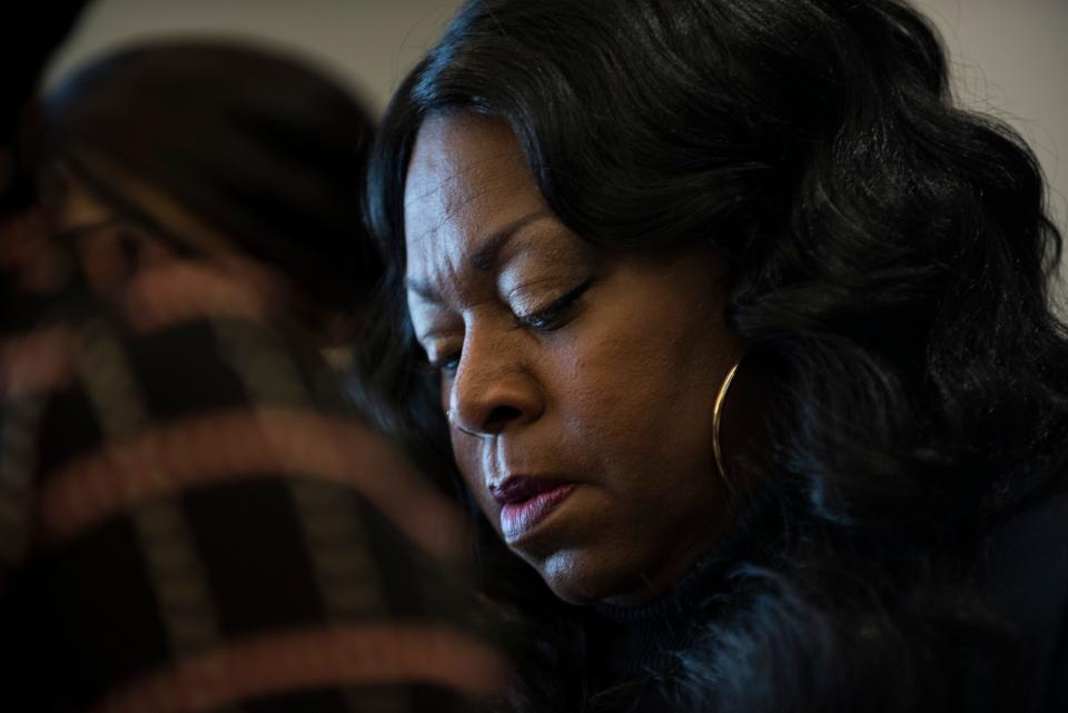 Valerie Castile, mother of Philando Castile, listens on during a press conference on Nov. 16, 2016, in Minneapolis. Ramsey County Attorney John Choi filed charges against St. Anthony Police Officer Jeronimo Yanez, who shot and killed Castile during a traffic stop.