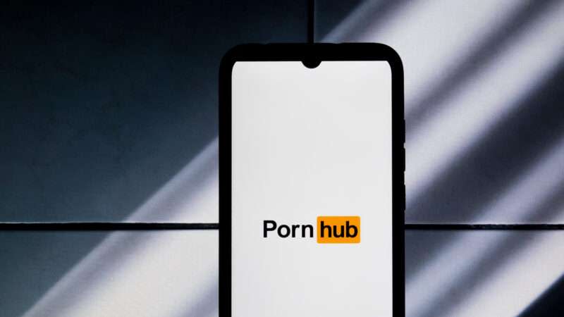 Pornhub site on mobile phone