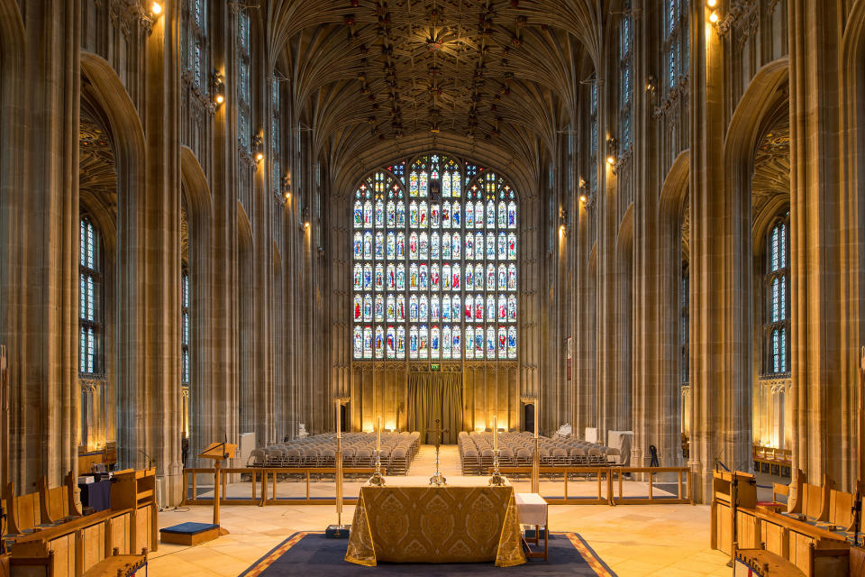 <p>The dimly-lit Gothic-style chapel, which has a capacity of 800, is one of the most historic venues. St. George’s Chapel dates back more than 500 years, and has been the site of many royal weddings, including the children of Queen Victoria. </p>