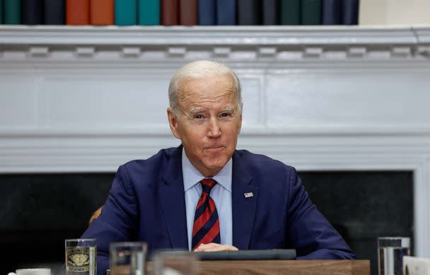 PHOTO: President Joe Biden hosts Democratic congressional leaders in the Roosevelt Room at White House in Washington, Jan. 24, 2023. (Evelyn Hockstein/Reuters)