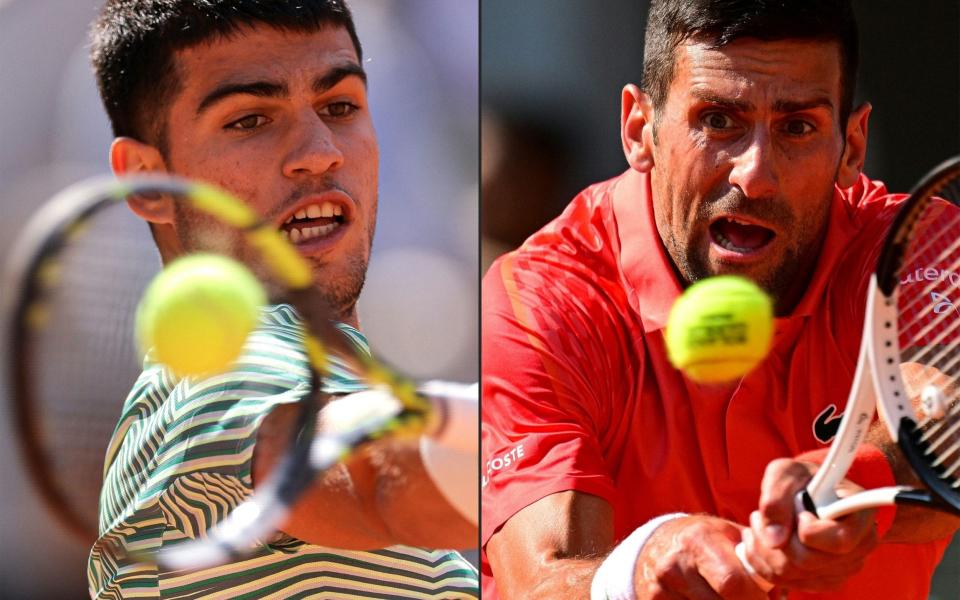 Carlos Alcaraz (L) Novak Djokovic (R)- French Open schedule 2023: How to watch and today’s order of play - Getty Images/Thomas Samson