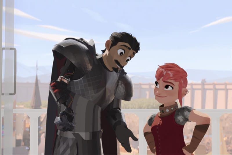 Ballister Boltheart and Nimona try to set the record straight. Photo courtesy of Netflix