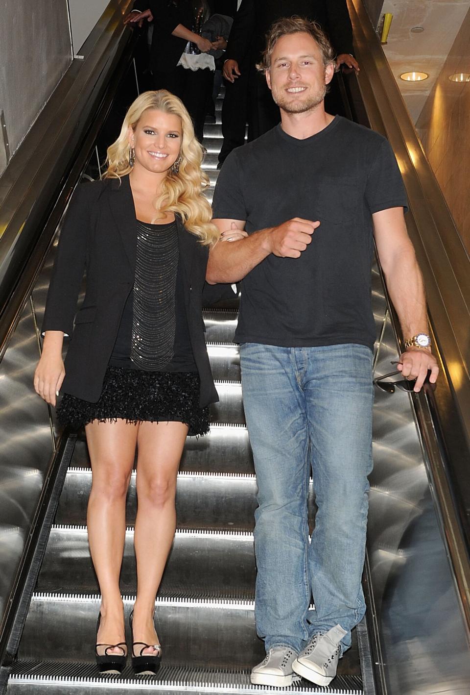 Jessica Simpson and Eric Johnson make an in-store appearance celebrating the launch of the Ready-To-Wear Jessica Simpson Collection at Macy's Union Square on October 1, 2011 in San Francisco, California