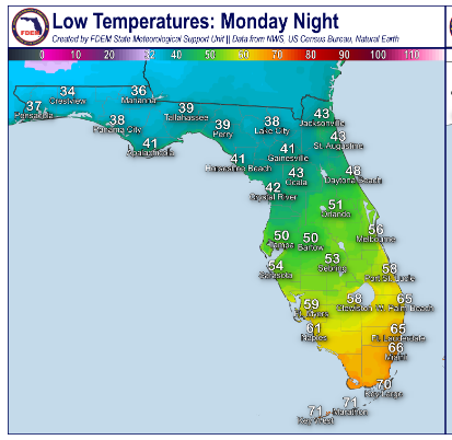 A cold front is moving through Florida, just in time for the arrival of spring.