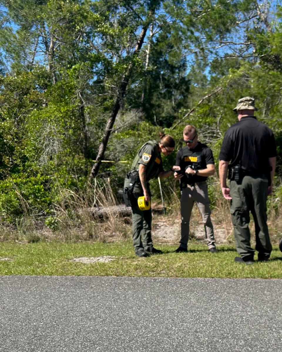 The body of missing Mims man Laramie Brown was found during a search Saturday morning in Mims. Brevard County personnel secured the scene and began investigating.
(Credit: Photo provided by Virginia Collins)