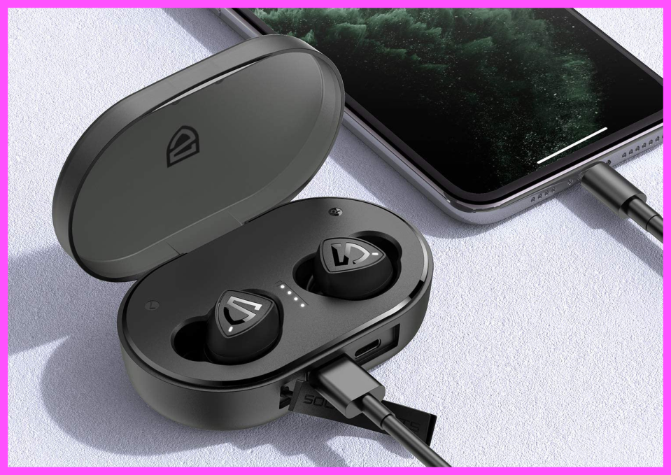 Get these SoundPEATS TrueShift2 Wireless Earbuds for just $15. (Photo: Amazon)