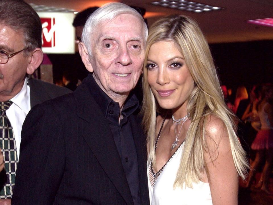 Tori Spelling with her father Aaron Spelling.