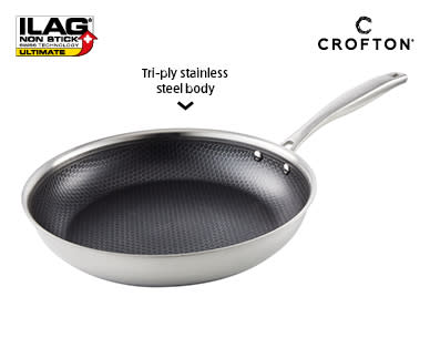 The Crofton frypan can save shoppers a huge $215, compared to the HexClad brand. Credit: Aldi 