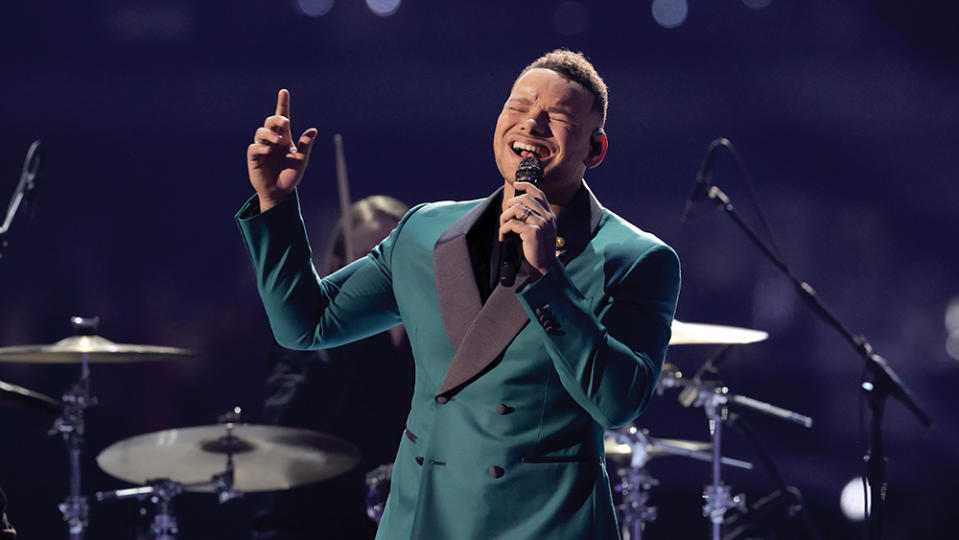 Kane Brown performs during the 57th Academy of Country Music Awards